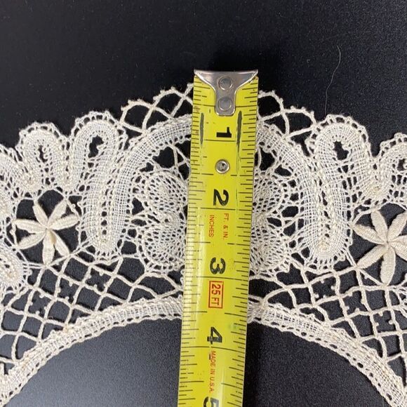 Bobbin Lace Russian Vologda Collar Vintage Linen Ivory - Picture 7 of 9